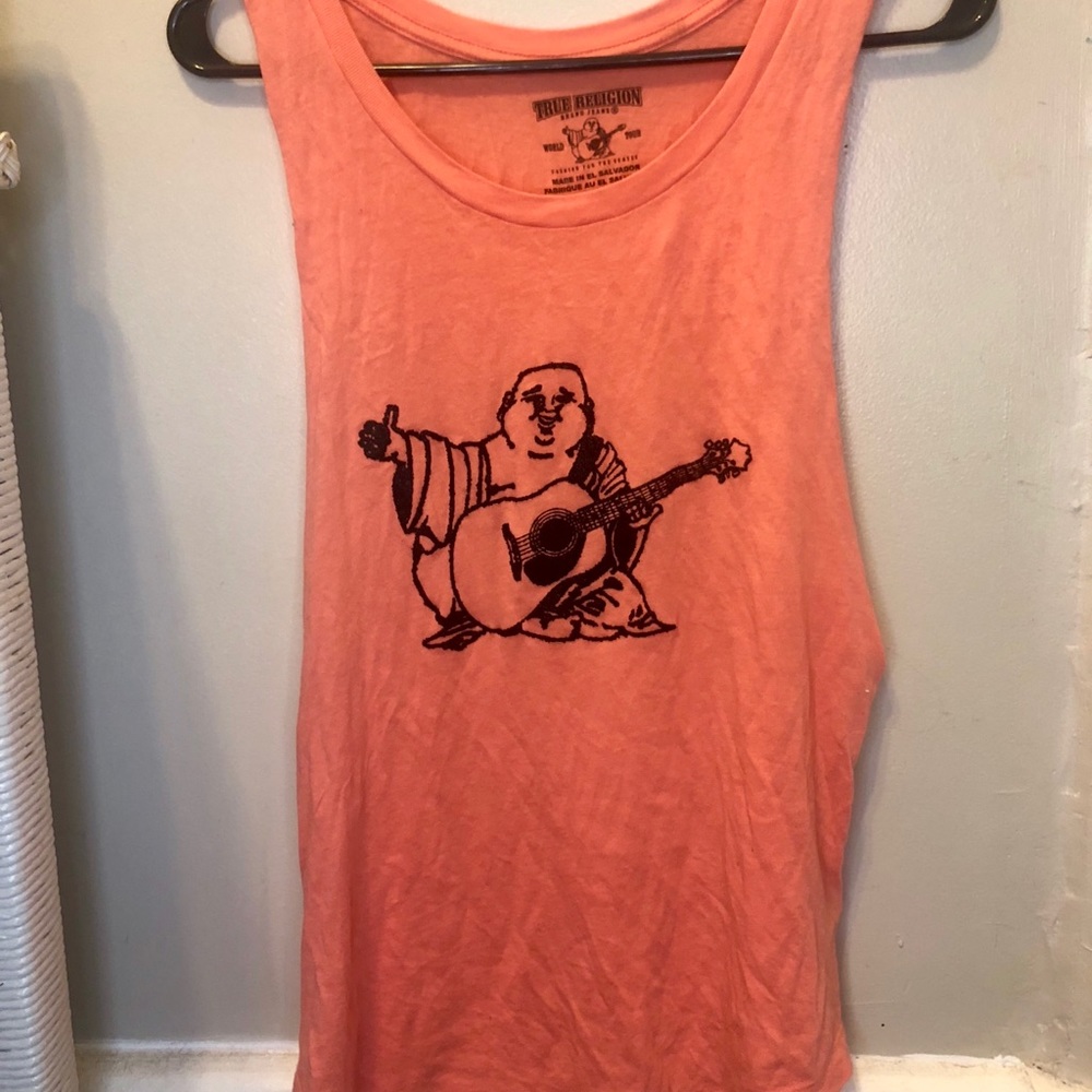 True Religion Beaded Buddha Logo Muscle Tank